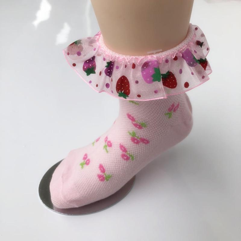 Spring Summer Princess Lace Trim Mesh Dance Socks for Kids - Breathable and Stylish