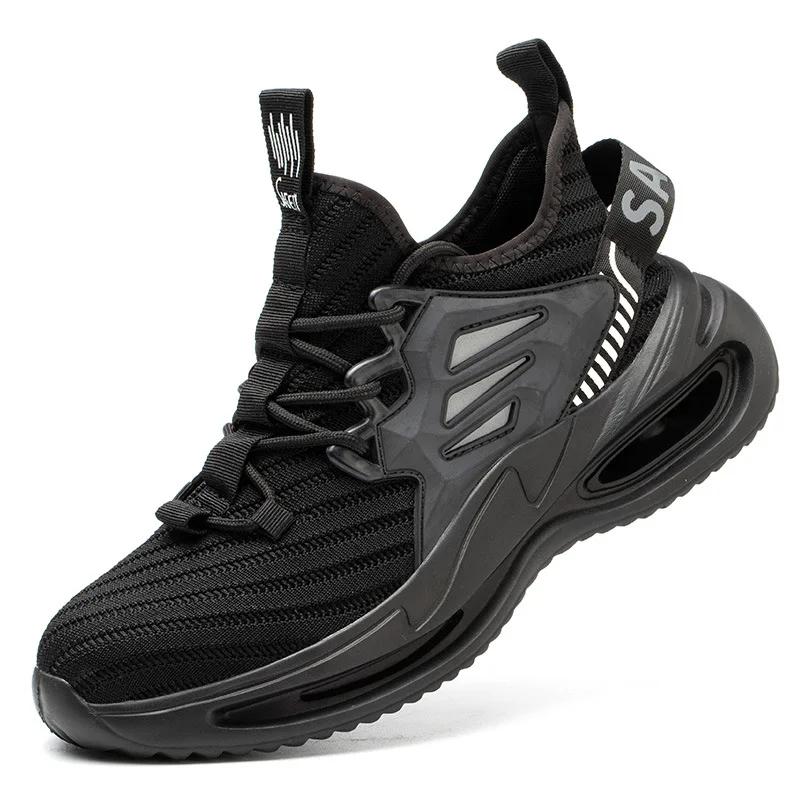 

Men Safety Sneakers Steel Toe Lightweight work anti fatigue shoes steel toe protective metal Puncture Boots Protective Design for Workplace Safety 40