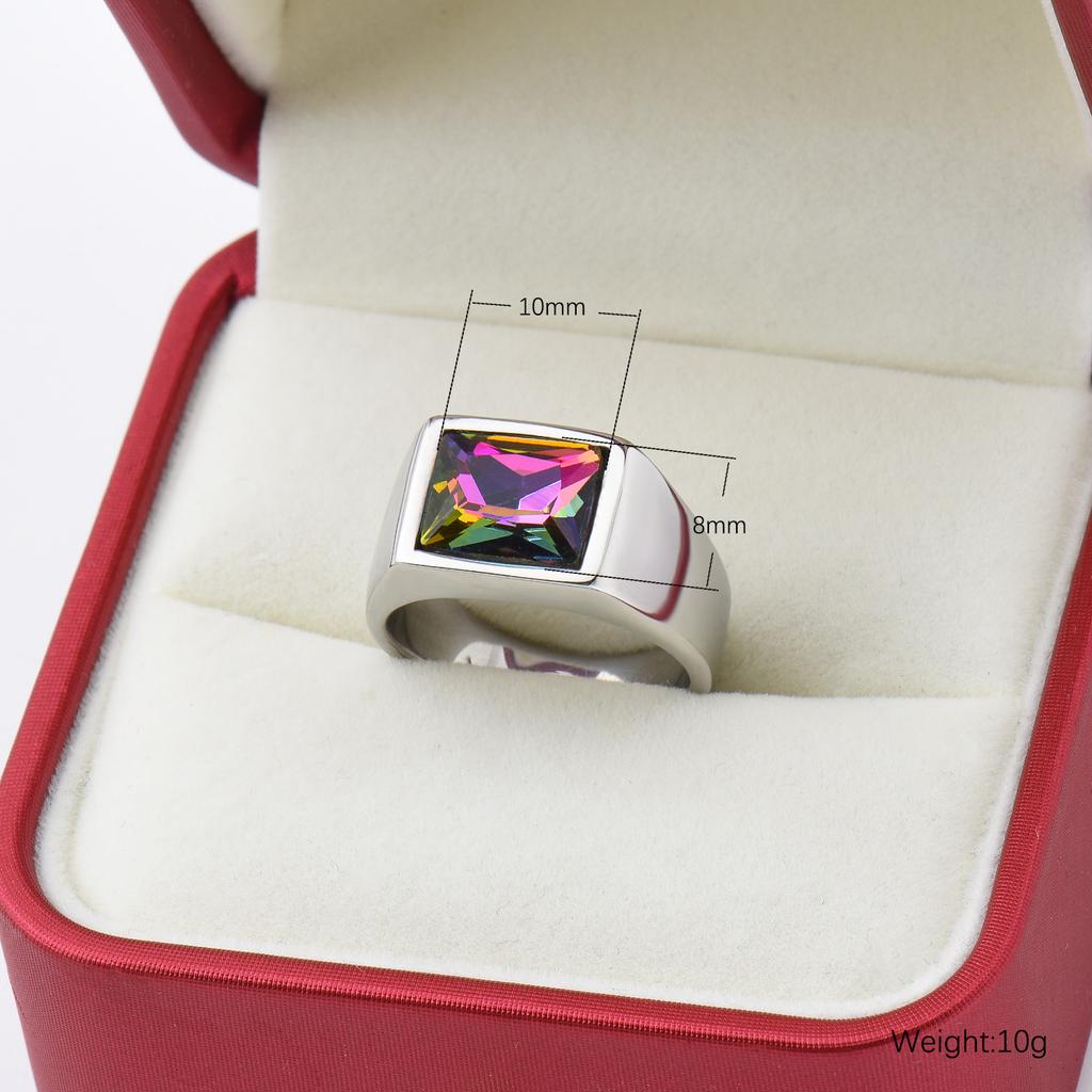 R3363 1 Stück Herren/Damen Zirkon Stil Hochzeit Titanstahlring, Herren 316L Edelstahl leicht und kompakt Ringe