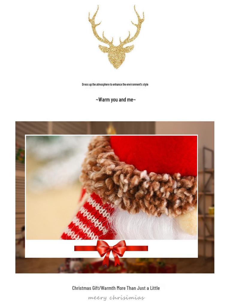 Mingguan Christmas Faceless Old Man Wine Bottle Cover Set - Non-Woven Fabric, European and American Style, 2-Piece Decoration Cover