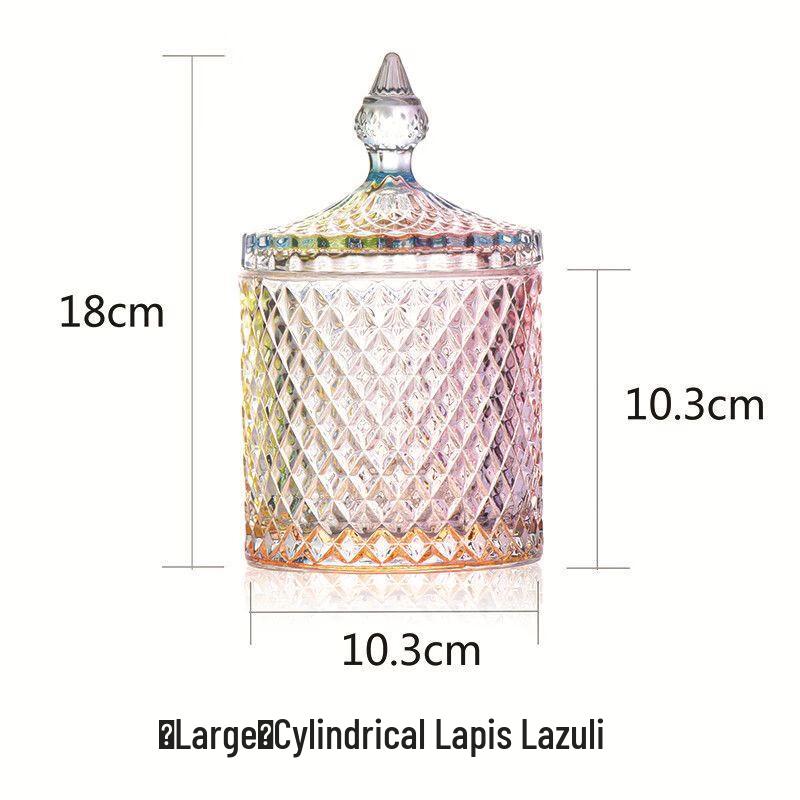 Qian Xing Large Cylindrical Crystal Glass Storage Jar