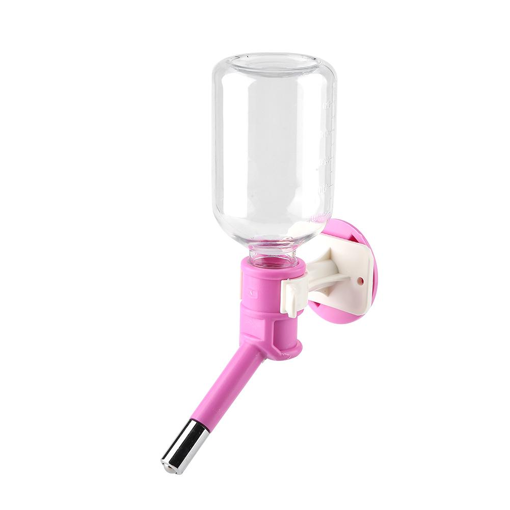 Pet Dog Hanging Drinking Bottle Head Fountain Portable Cat Water Dispenser(S 150ml Pink)