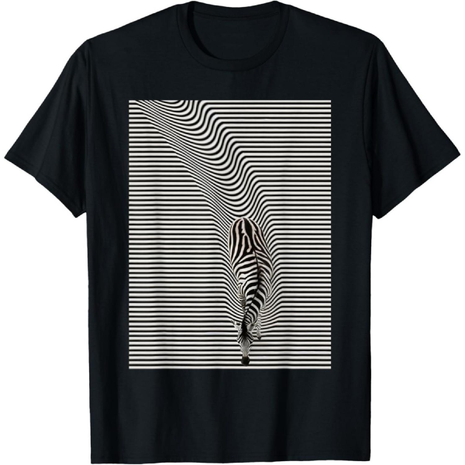 Zebra optical illusion, men s, women s, kids T-Shirt S