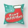 Merry Christmas Snowman Santa Claus Elk Print Pillowcase Xmas Decorativer Polyester Sofa Pillow Cover 45X45Cm Fundas De Cojin