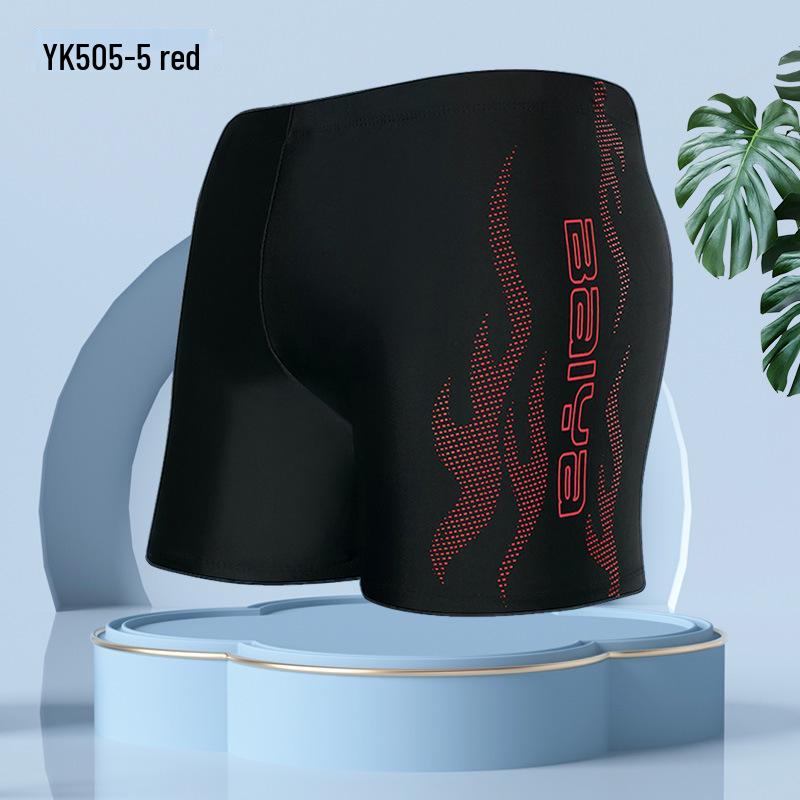 Costume de baie pentru bărbați mărimi mari stil flacără cu picior pătrat - Articole de plajă confortabile pentru adulți.