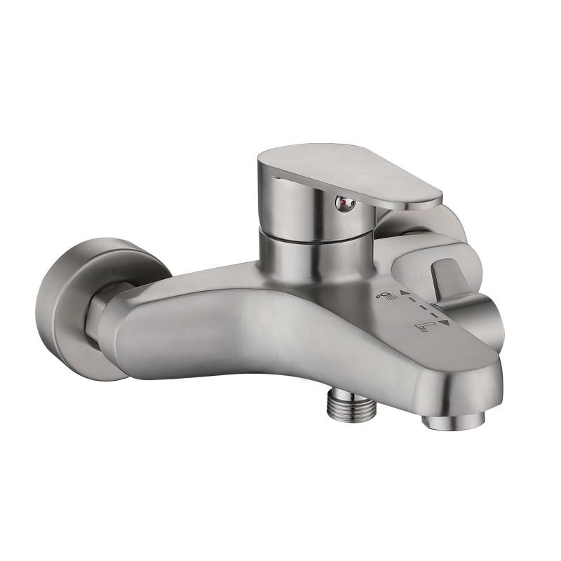 304 Stainless Steel Wall-Mounted Bathroom Shower Faucet with Hot & Cold Mixer Valve, Concealed Installation and Three-Hole Design