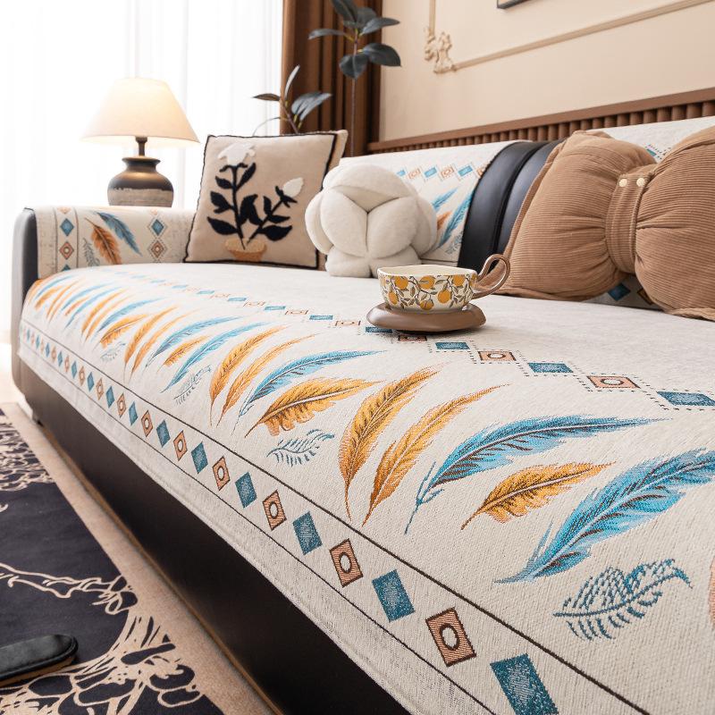 

Four Seasons Universal Chenier Non-Slip Cushion Cover Cover Fabric Towel New Light Luxury Leather Sofa Cushion Premium Sense 70*70cm