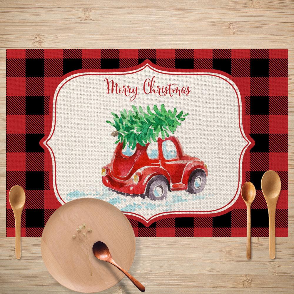 Christmas Table Mats Holiday Dining Placemats for Xmas Table Decor Snowflake Table Runner Waterproof Festive Accessories