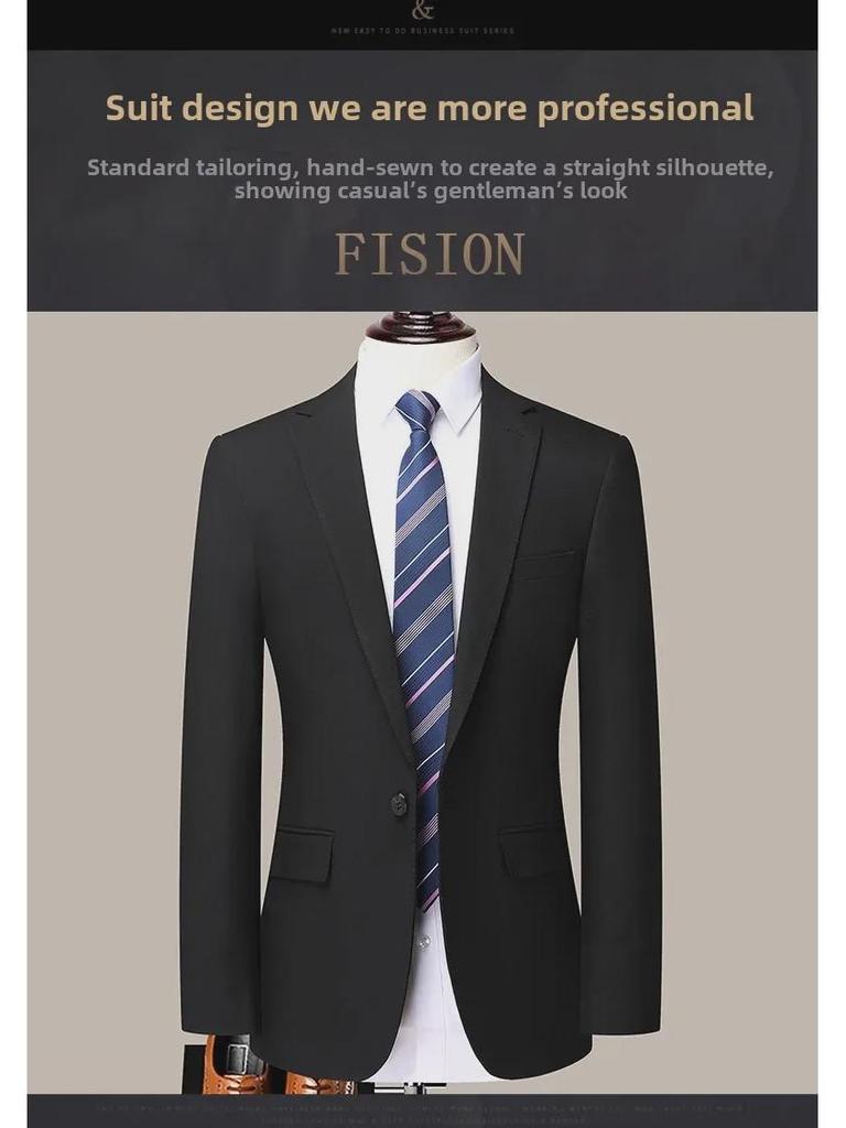 2024 Herren Schwarzer Formaler Anzug: High-End Zweiteiler Business-Outfit mit einem Knopf für Herren.