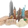 KIMISS 17-Piece World Ancient Architecture Miniature Set - Exquisite Small Building Collection for Egyptian Pyramid Model Kit, Perfect for Interior