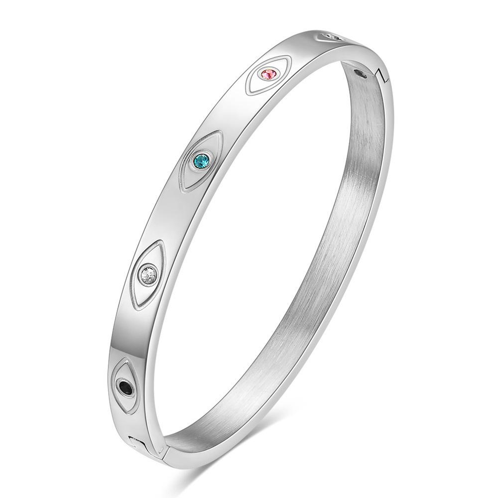 Demon Eye Titanium Steel Bracelet: 6MM 18K Gold, Stylish  Elegant