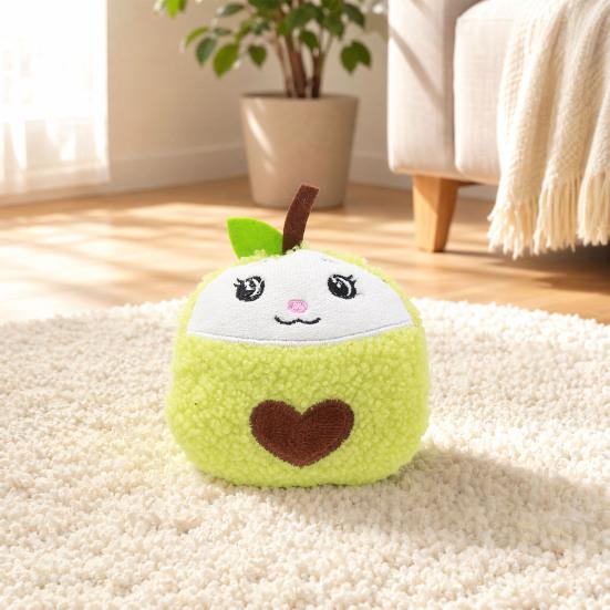 Plush Dog Toy Squeaky Sound Stuffed Puppy Toy Cartoon Fruit Shape 1 Pc
