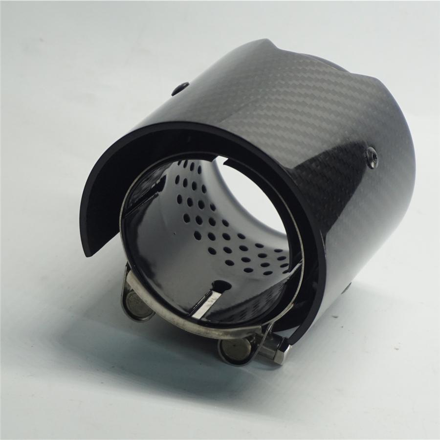 Brand New Car Carbon Fiber Exhaust End Tail Tips 71mm In 90 OUT