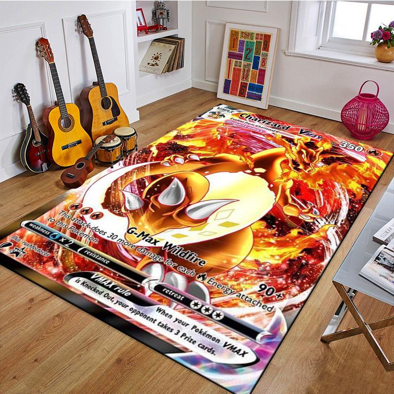 Japanese Anime Pokémon Cards Charizard Carpet for Living Room Home Decor Sofa Table Kids Rug Anti Slip Chair Lounge Floor Mat 40cmx60cm