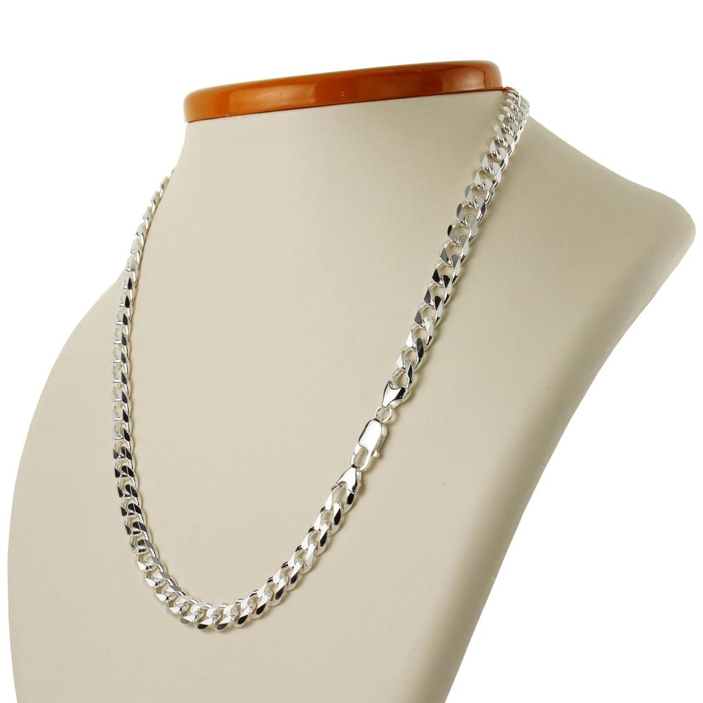 FULL Silver Men' Chain 5mm 925 SILVER PANCER Italian Chain