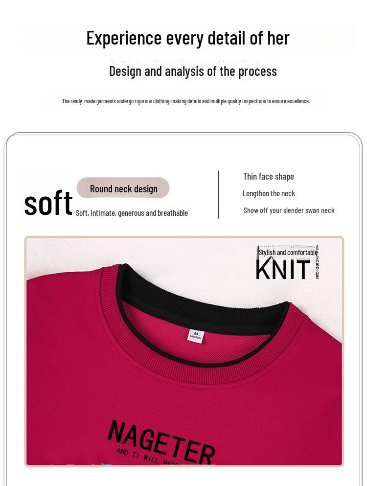 Women's Round Neck Sportswear Set - New Spring/Autumn Fashion: Leisure Sweater Two-Piece Suit