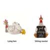 Rooster Statue Decor Statues Garden Farm Yard Lawn Chicken Hen Sculpture Stake Art Resin Craft Courtyard Housewarming Decoration