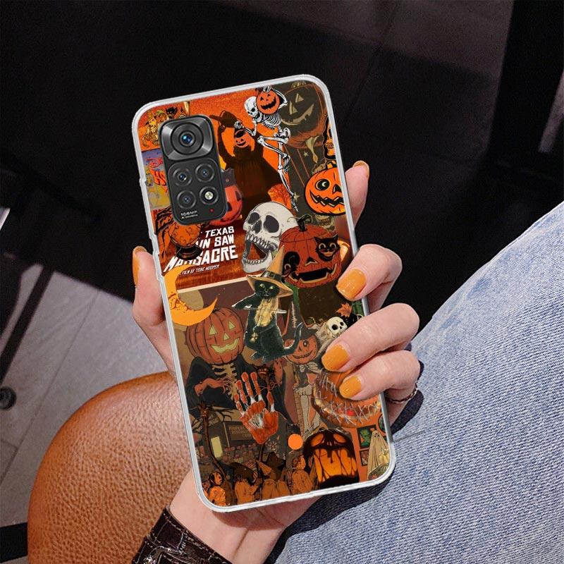 Halloween Fall Art Witch Cat Phone Case For Xiaomi Redmi Note 15 14 13 12S 12 11 Pro Plus 14S 11S 11E 10 10S 11T 5G Personalized