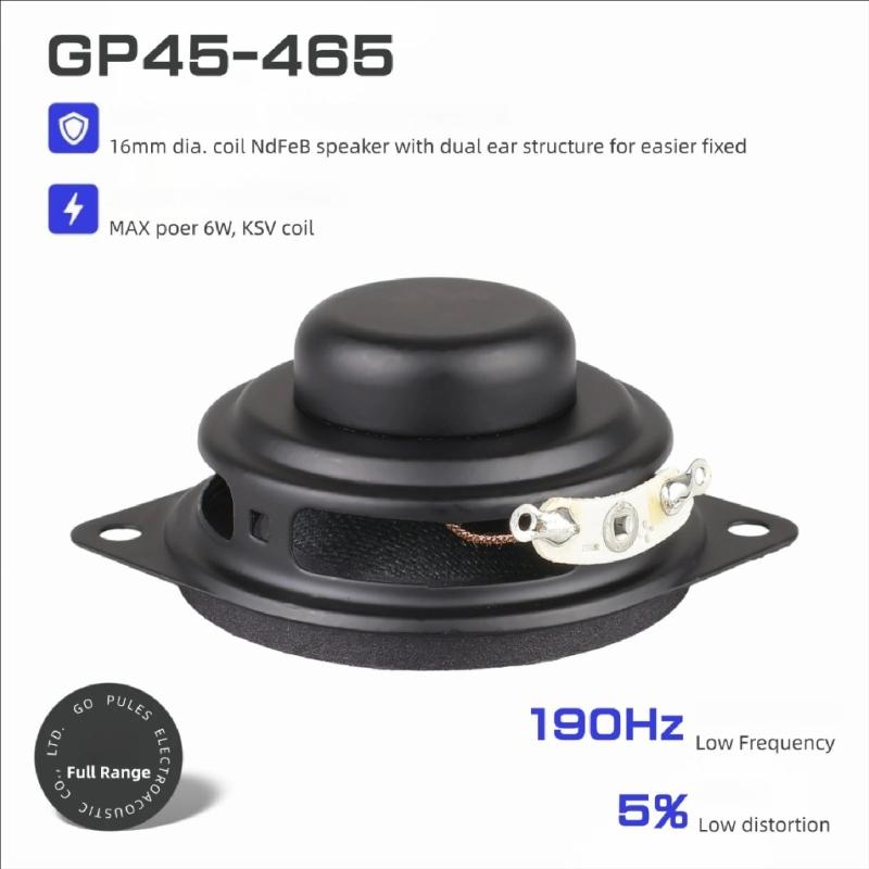 45mm 1.75inch Full Ranged Speaker 4Ohm 5W With Natural Rubber Edged And Double Ears For Multimedia Devices