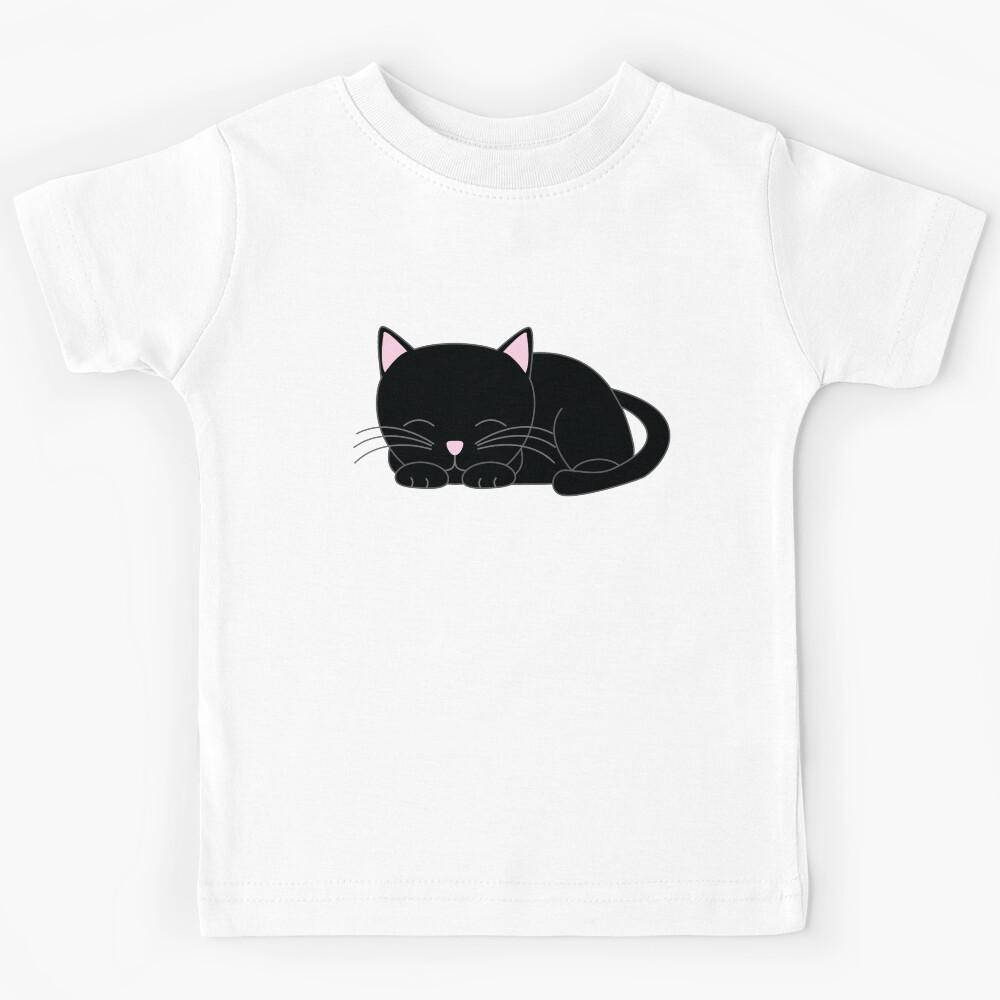 Sweet Little Black Cat Kids T-Shirt 120