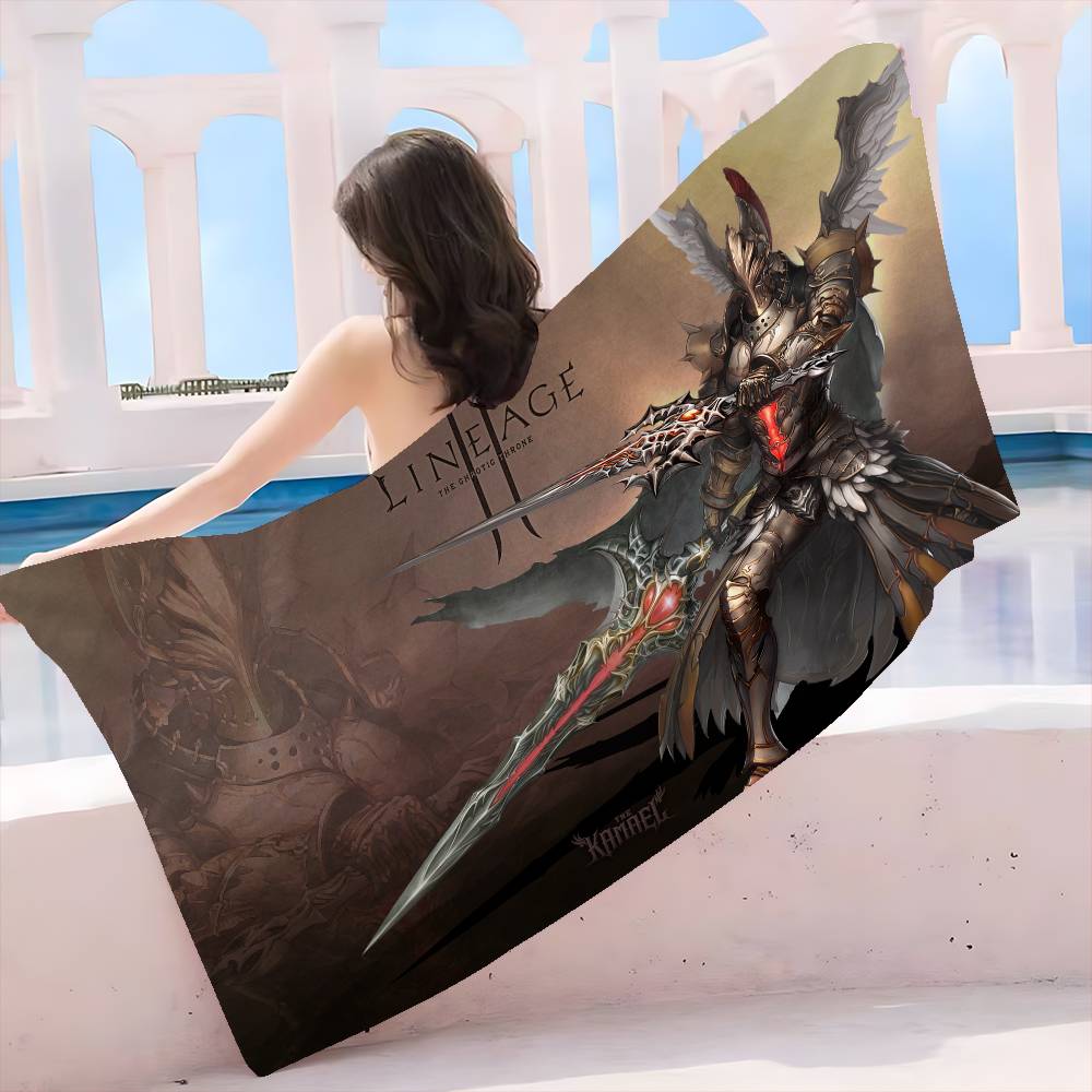 Game L-Lineage 2 Bath Towel Microfiber Soft Water Absorbing Breathable For Girl Kids Decorative Cartoon Beach Towel