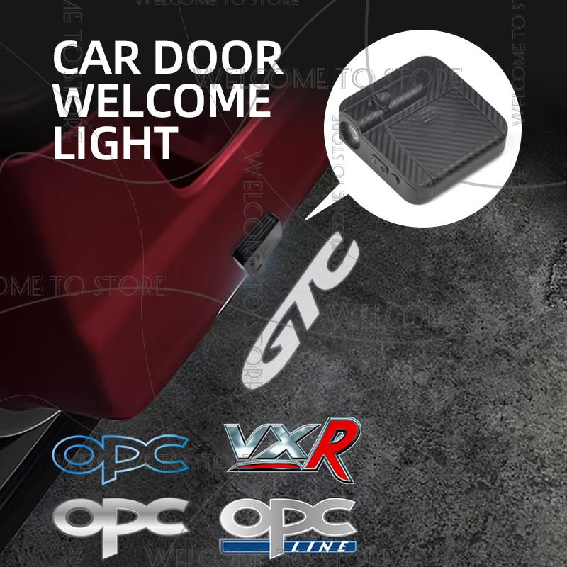 1/2pcs For Opel OPC Line GTC VXR LOGO Insignia Astra Vauxhall Car Door Welcome Light Led HD Projector Lamp Lights Accessories PG3