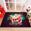Weihnachts-Fußmatte mit festlichen Mustern wie Schleifen Stechpalmen Weihnachtsmann Rentier Karomuster Geweih Rutschfest Willkommen Eingang Ru