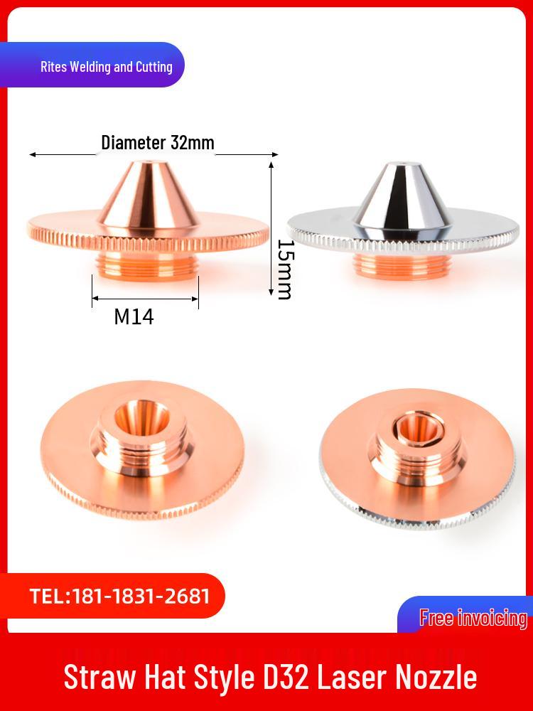 Laser Cutting Machine Copper Nozzle - Grass Cap Style, Single/Double Layer, D32 Cutting Head Accessory