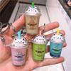 Cartoon Cup Milk Tea Bubble Acrylic Floating Fruit Jewelry Key Ring Fashion Accessories Key Chain