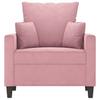 Vidaxl Armchair, Pink, 60 Cm, Upholstered In Velvet