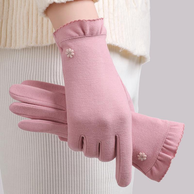 Modal Warm Gloves Women Winter Outdoor Riding Fleece Windproof Cold Proof Fashion Korean Touchscreen Gloves