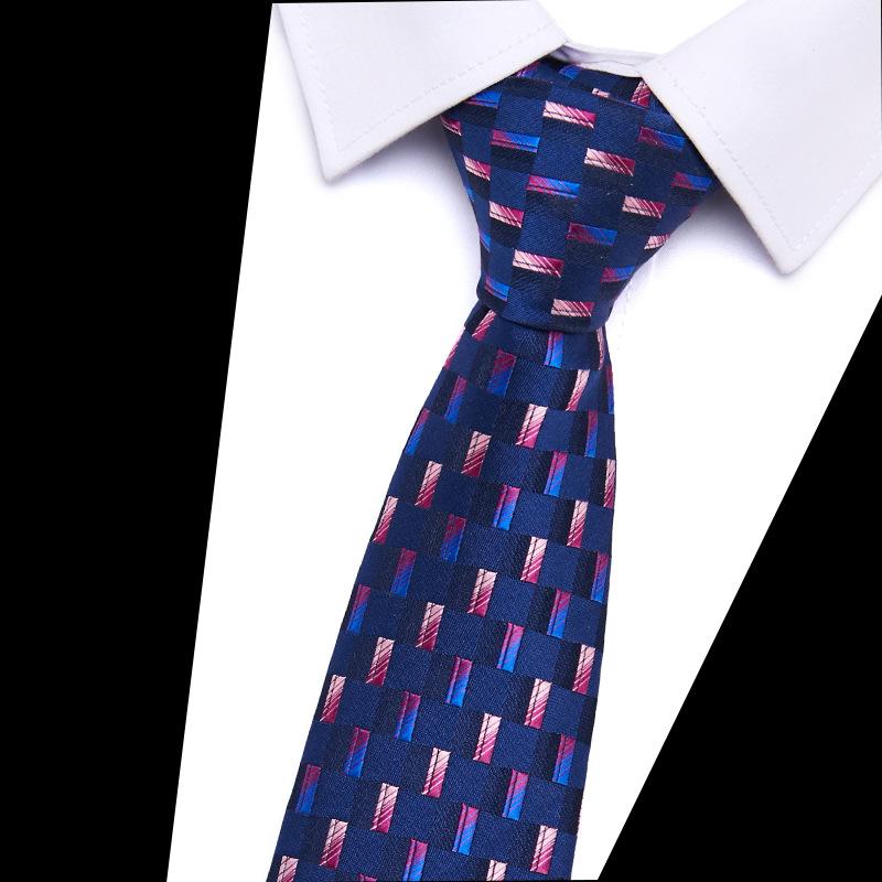 Men'S Tie Polyester Silk Jacquard Tie Men'S 7.5Cm