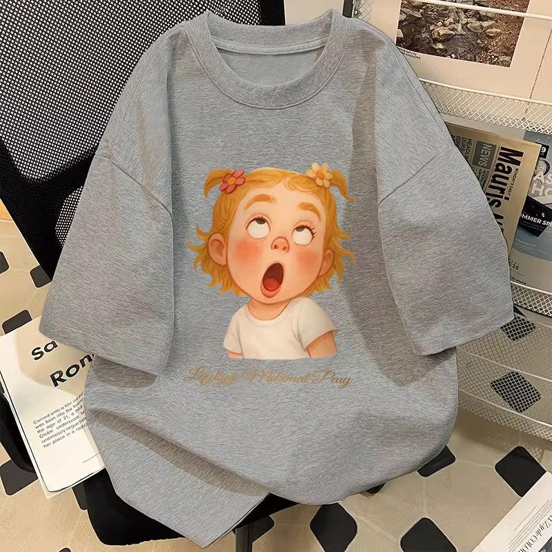 Black cotton short-sleeved t-shirt women's summer new popular student loose design niche giant good-looking top