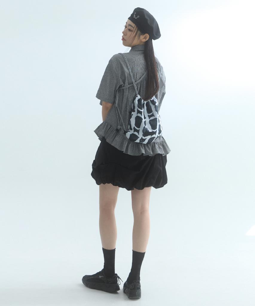Moiremoa City Feline String Bag-Black