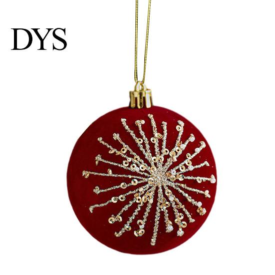 Bell Holiday Ornaments Christmas Red Flocking Wreath Snowfall Elk Noel Home Party Decor Pendant Snowy Winter for Tree Hanging Decorations