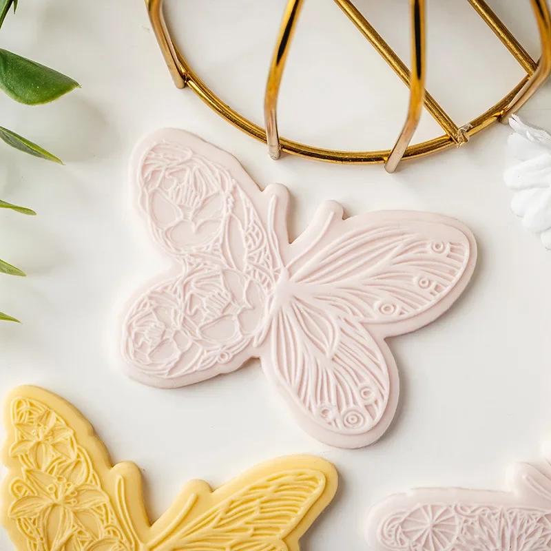 Butterfly Cookie Mold DIY Cupcake Fondant Embossing and Cutter Tools Butterflies Biscuit Mould Party Cake Decor Baking Supplies