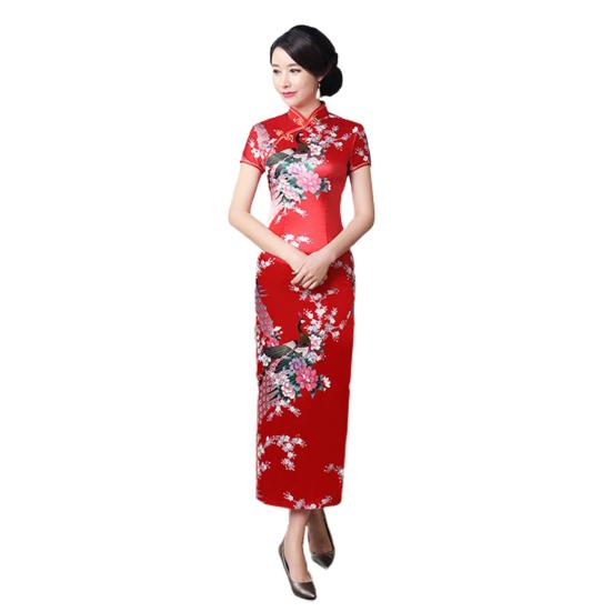 Qipao moale clasic antirid elegant cheongsam femei pentru spectacol de scenă