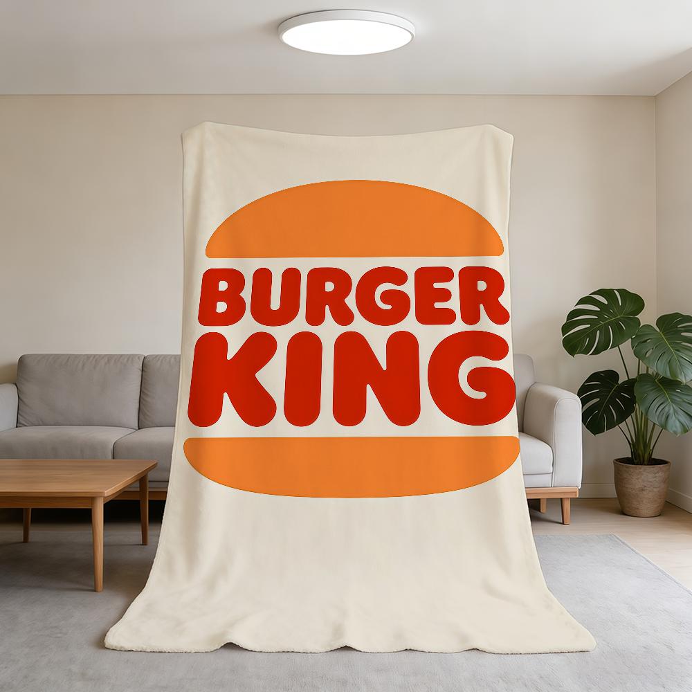 K-King-ES Blanket Super Warm Logo Comfortable Plush Throw Blanket Child Home Sofa Bedroom B-Burger Gift