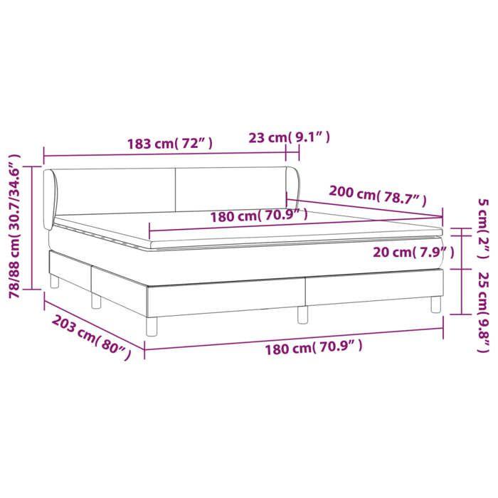3126105 vidaXL Lit à sommier tapissier avec matelas Taupe 180x200 cm Tissu