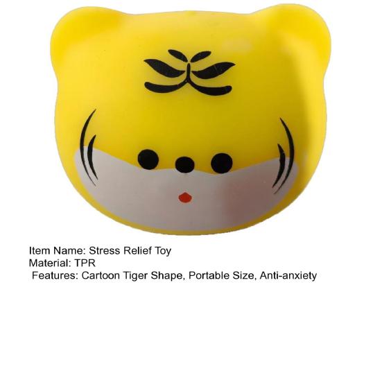 Cartoon Tiger Squeeze Toy Slow Rebound Tiger Shape Sensory Fidget Toy Anxiety Relief Soft Stress Ball Animal Pinch Toy