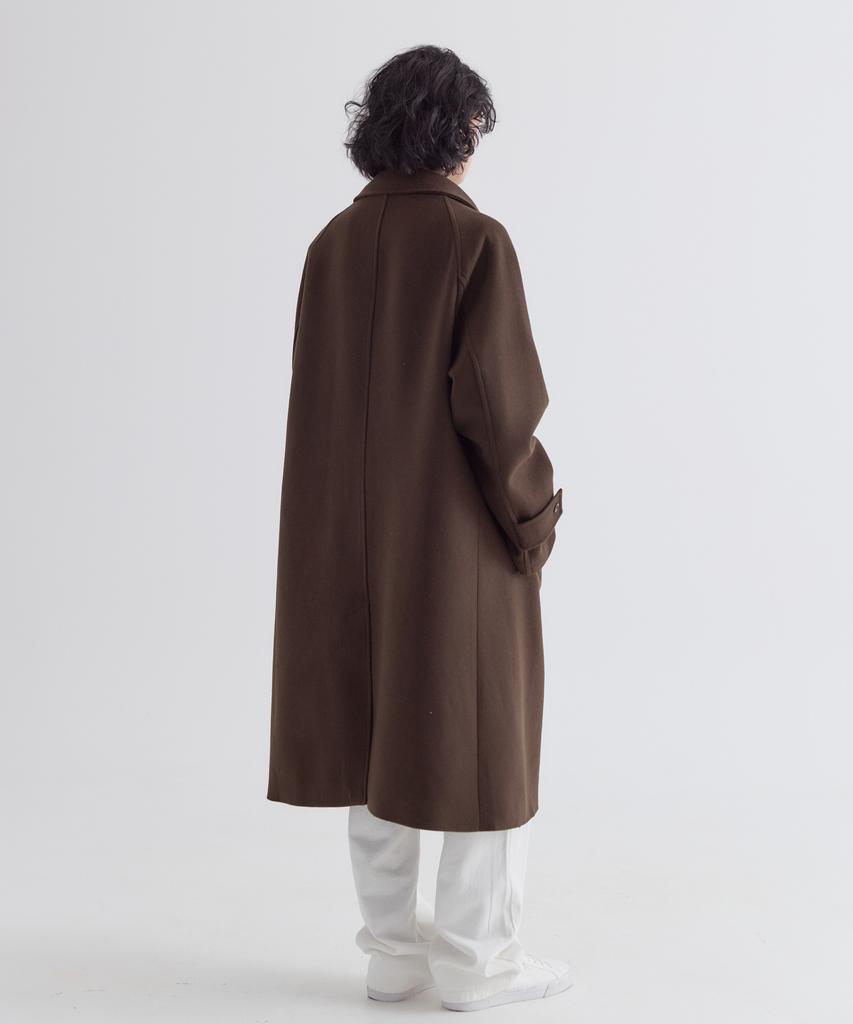 Ezio Wool Blend Balmacan Coat_Brown