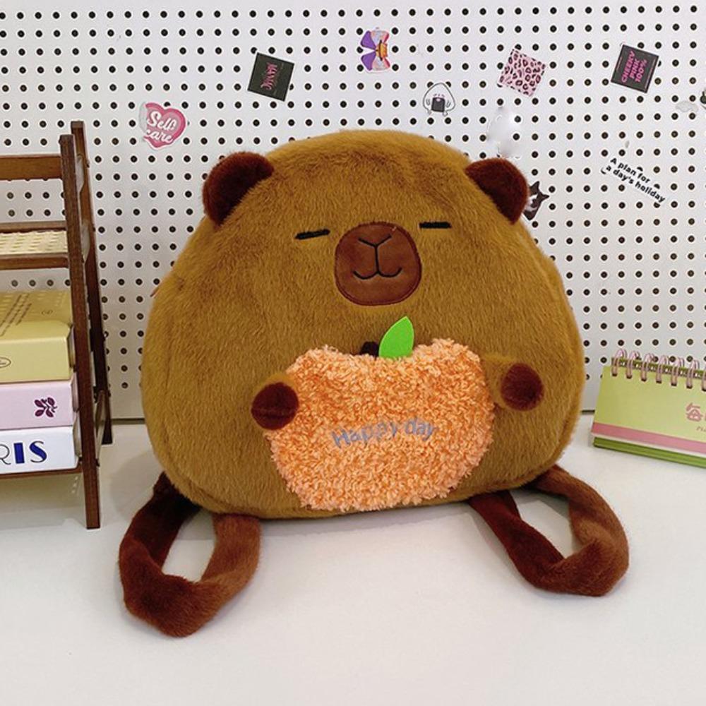 Stuffed Capyabra Plush Bag Plush Cartoon Doll Bag Children's Gift Capyabra Backpack  Gifts