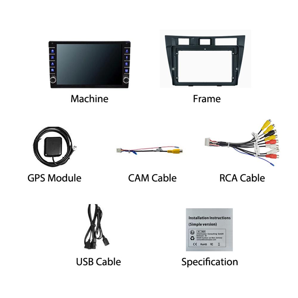2 Din Android Car Radio Multimedia Video Player για Toyota Mark 2 JZX110 Verossa 2000-2007 With Button Knob WiFi 1+16GB