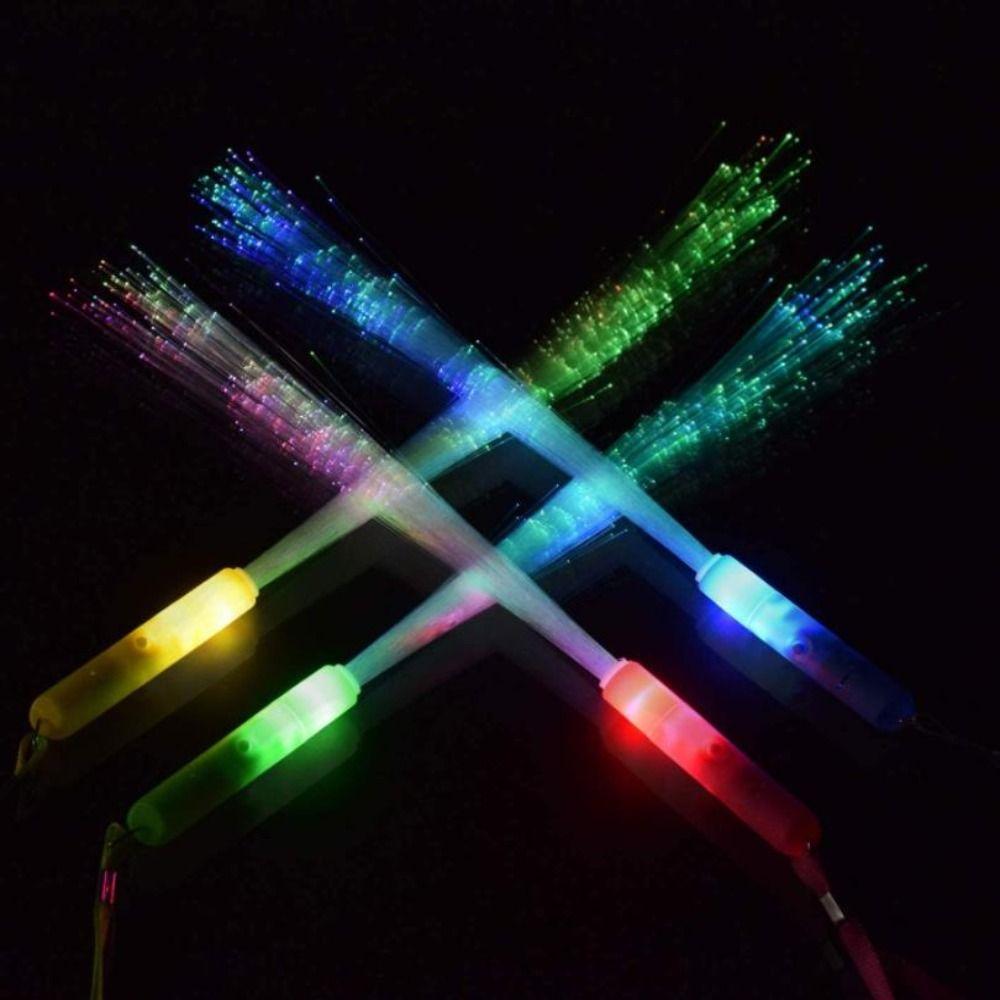 Flashing Stick Color Changing Luminous Wand Flash Fiber Rod Glow Fiber Optic Stick LED Light Stick