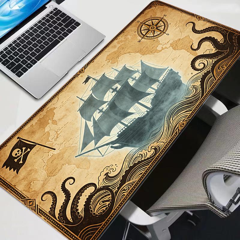 Mauspad Retro Schatzkarte Erweitertes Mauspad Teppich Gamer PC Computer Tastatur Schreibtischmatte Heiße Gaming-Zubehörteile Großes Mauspads