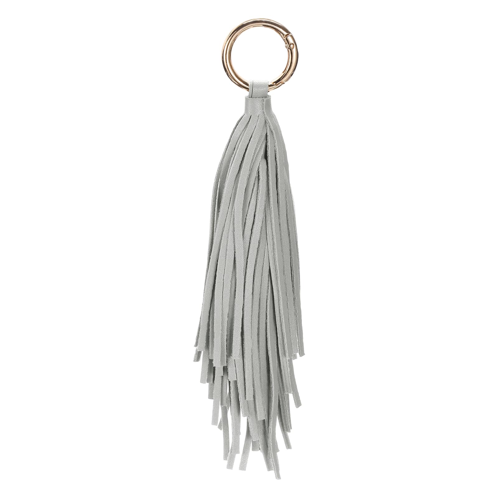 

uxcell 8.3 Leather Tassel Keychain with Round Ring, Wallet Decoration, Car Key Ring, Purse Accessory, Bag Decoration, Handbag Buckle, Gray