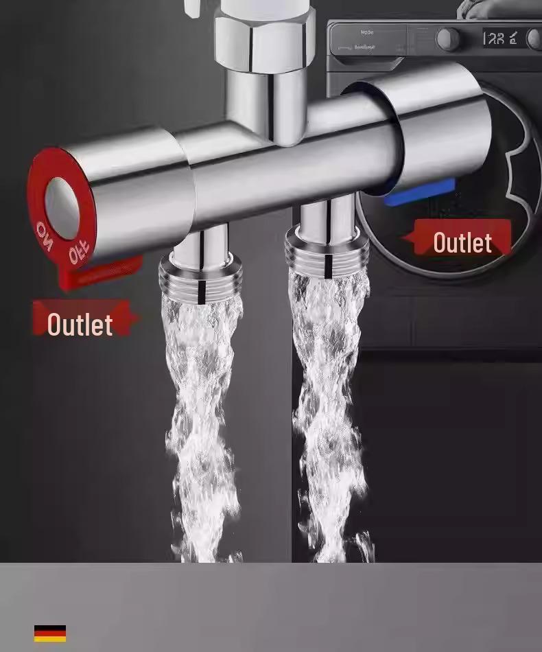 Dual-Outlet Washing Machine Faucet Diverter Valve for Easy Water Distribution