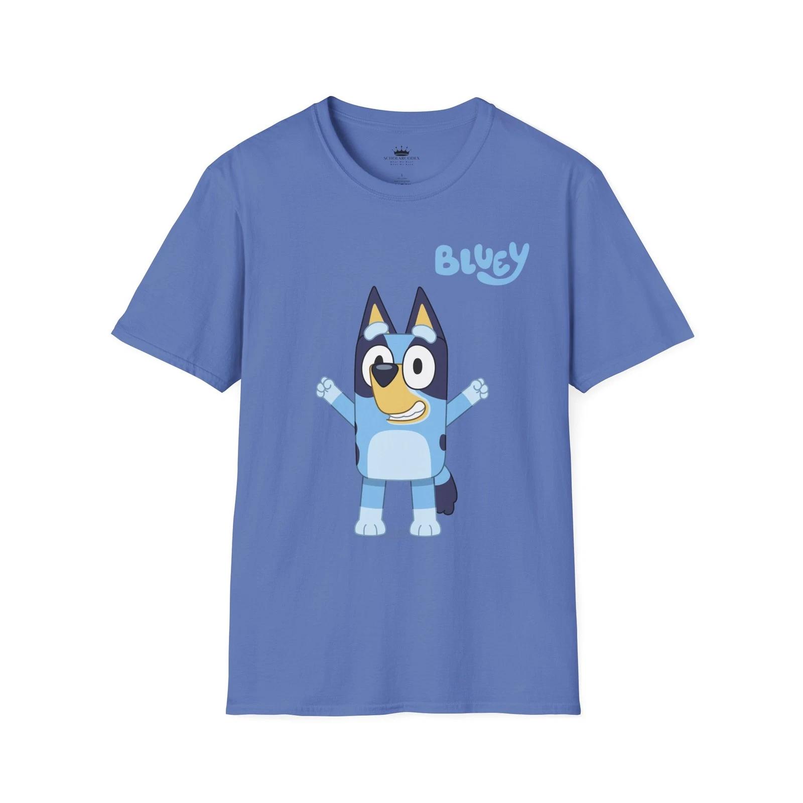 

Bluey & Bingo 100% Cotton T-shirt Mens Tees Top Unisex Cartoon Tee Funny Graphic Top Adults Fan Gift 4XL