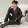 Herren Kimono Langarm Pyjama Set Cardigan Baumwolle Frühling und Herbst Loungewearkoreanische Mode Loungewear
