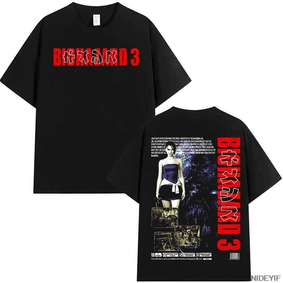 Resident Evil Biohazard Game T-shirt for Men Women Leon Kennedy 100% Cotton T Shirts Tops Oversized Y2k Clothing